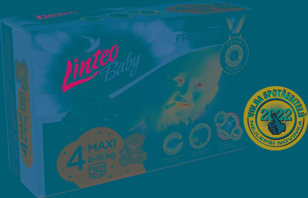 LINTEO BABY Premium Plienky jednorazové 4 MAXI (8-15 kg) 50 ks