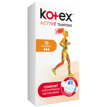 KOTEX tampóny Active Normal 16 ks 1×16 ks, dámske tampóny