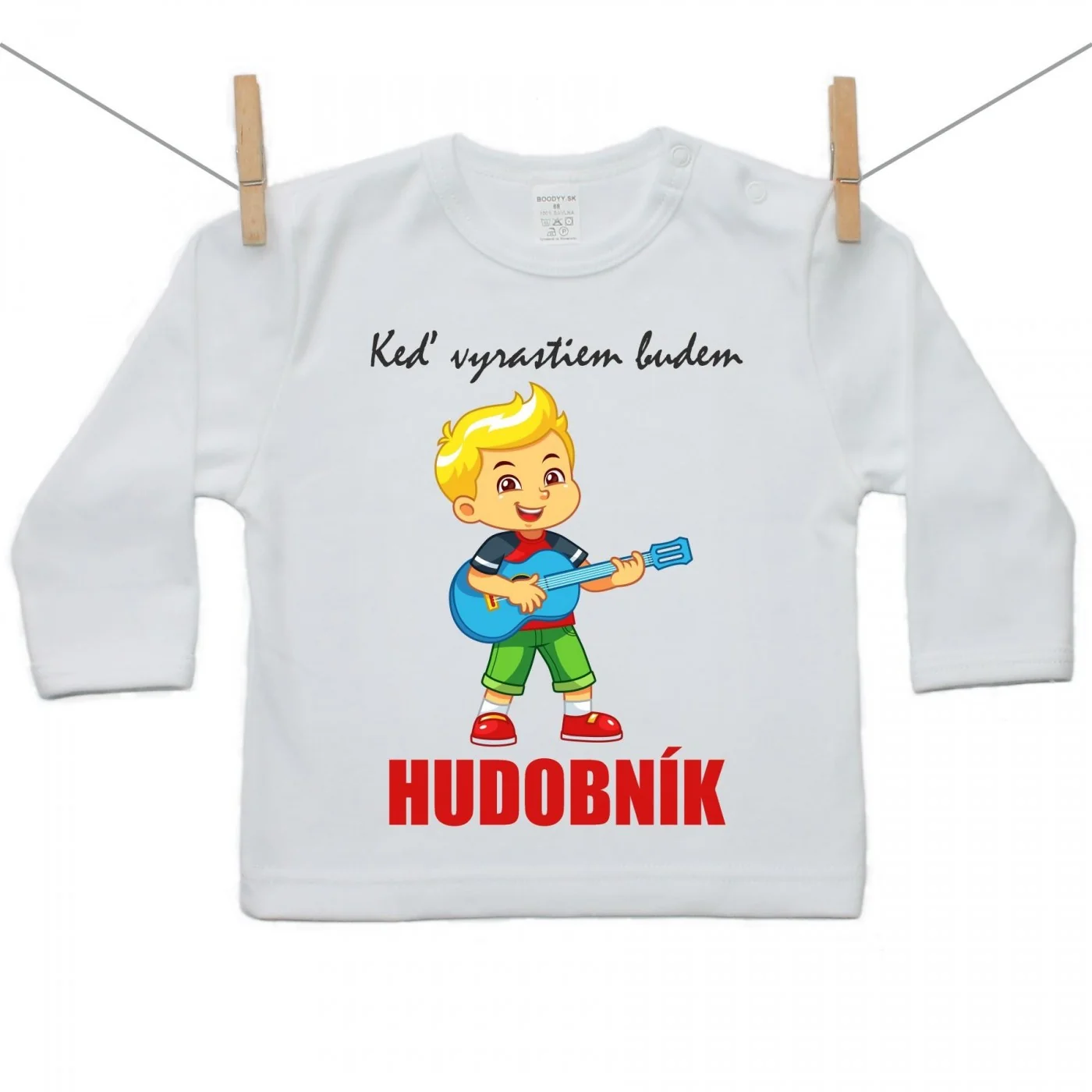 Boodyy Tričko s dlhým rukávom Keď vyrastiem budem hudobník Veľkosť: 68