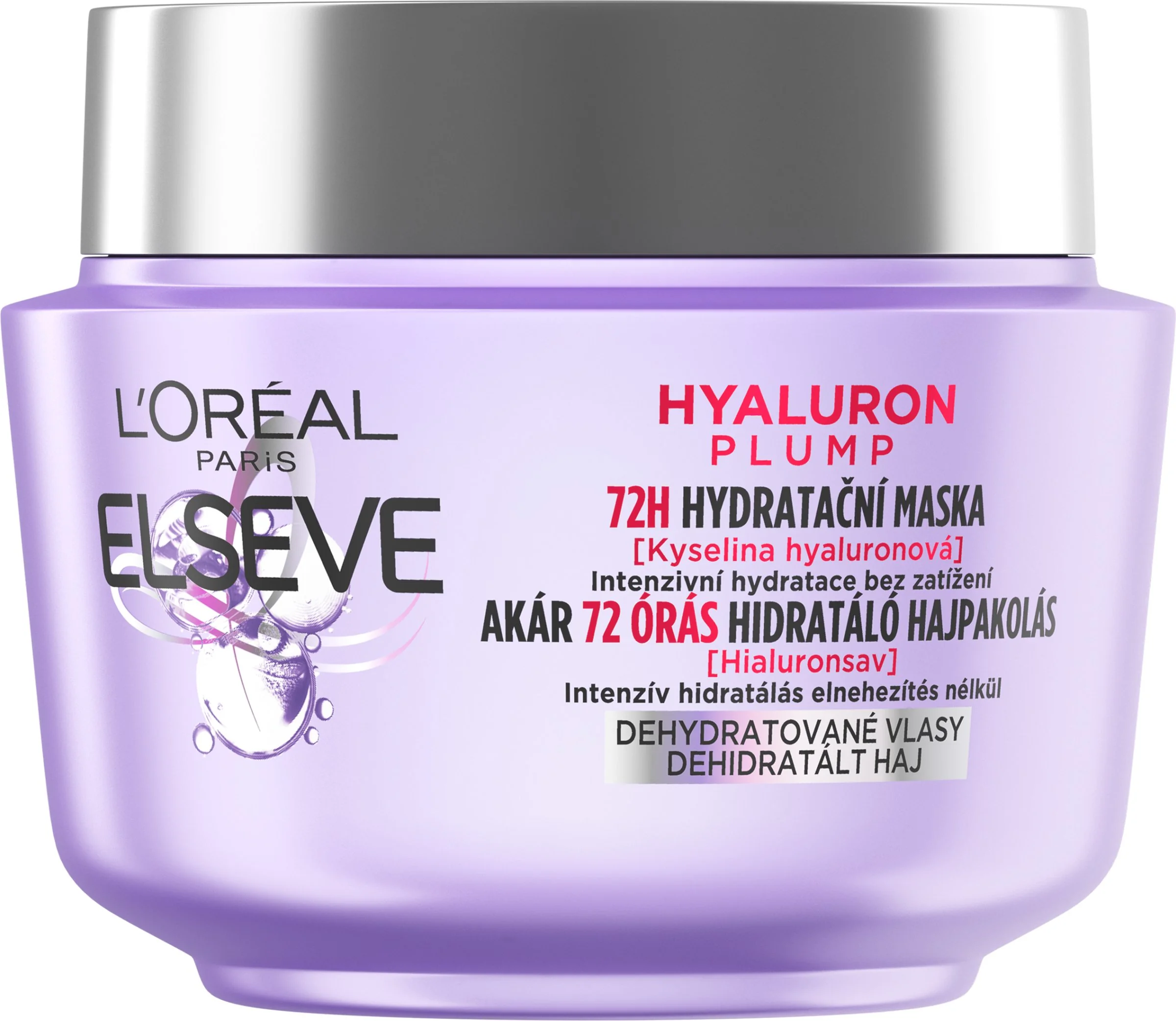L'Oréal Paris Elseve Hyaluron Plump 72H hydratačná maska s kyselinou hyalurónovou 1×300 ml, hydratačná maska