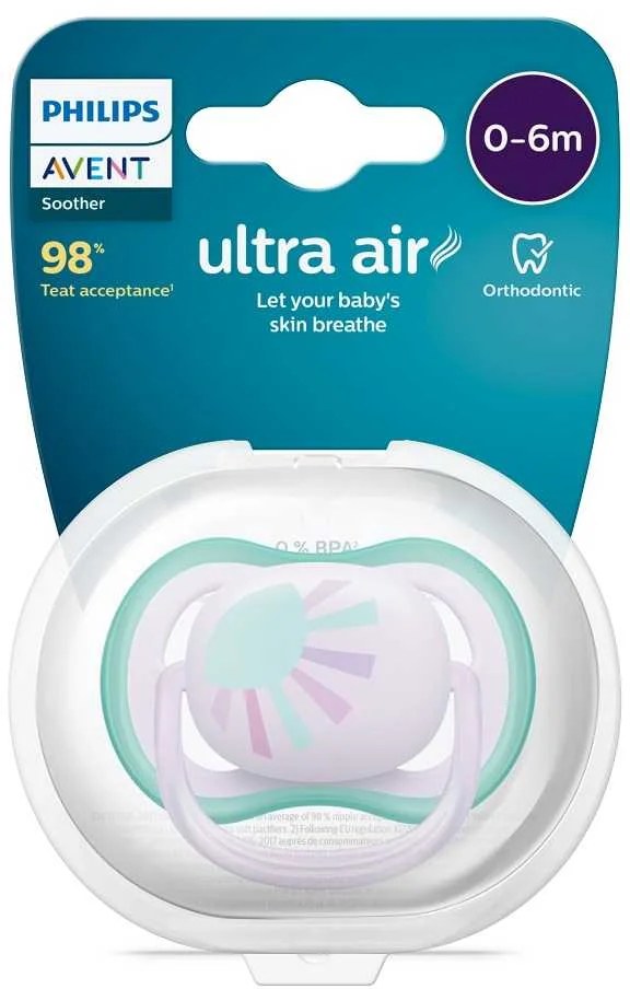 Philips AVENT Cumlík Ultra air obrázok 0-6m slniečko 1ks 1×1 ks, cumlík