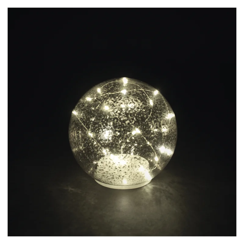 20LED sklenená guľa zlatá, 3x AA, WW, časovač 1 ks