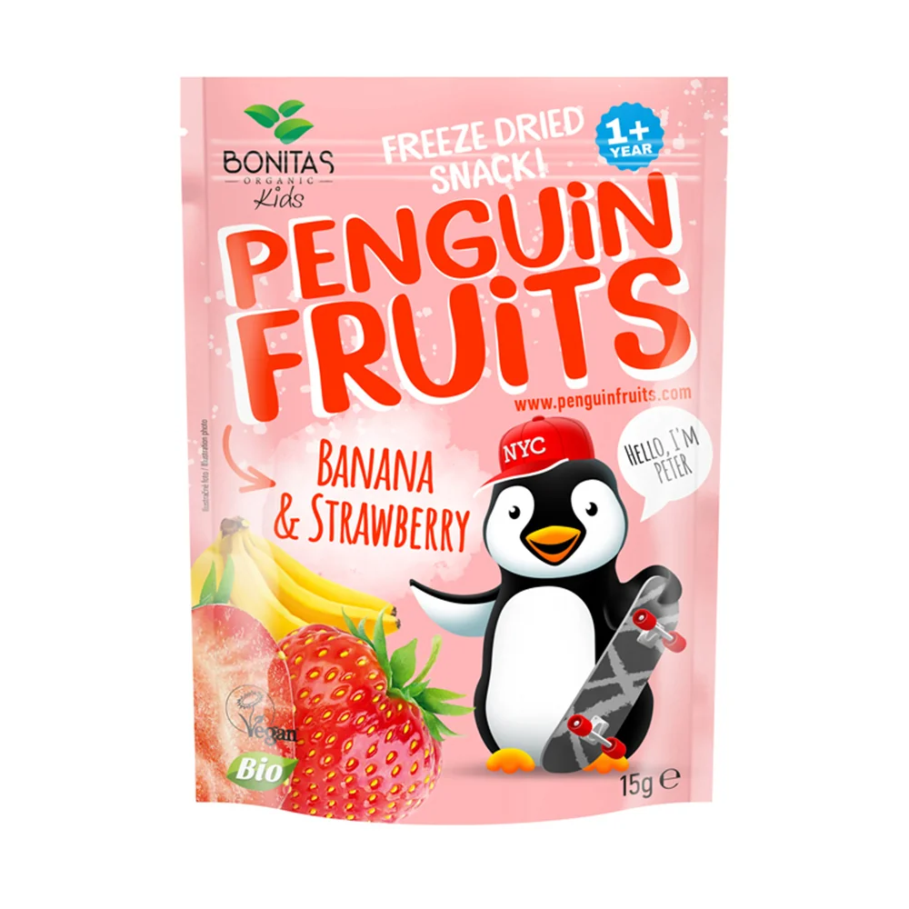 PENGUIN FRUITS Banana & Strawberry BIO 15 g