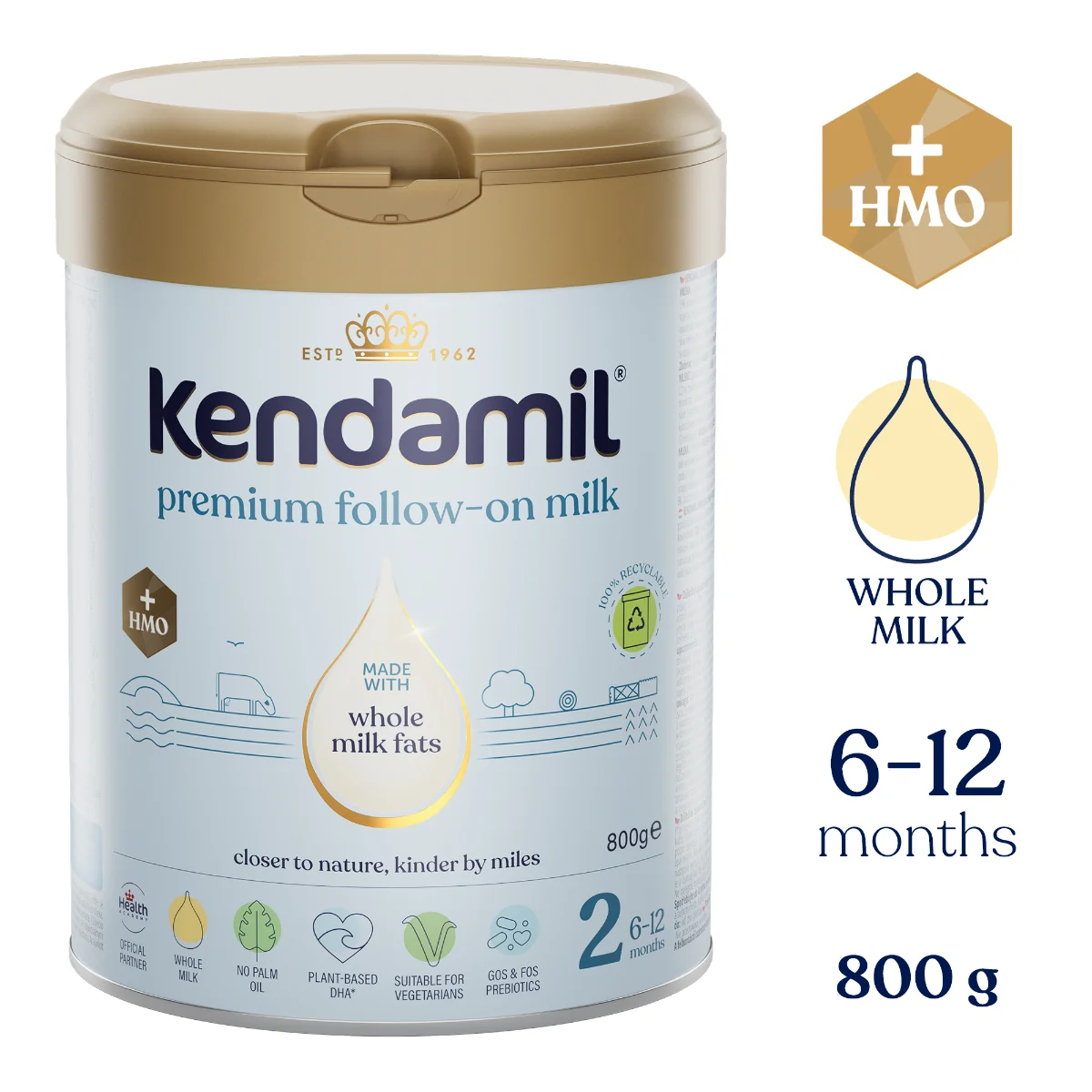 Kendamil Premium 2 HMO+ (800 g) 1×800 g, detská výživa