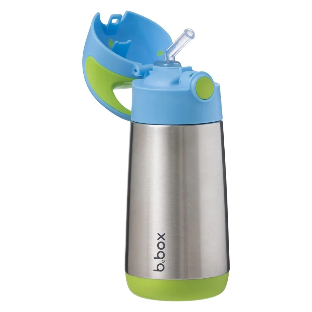 Termoska na pitie so slamkou 350 ml modrá/zelená