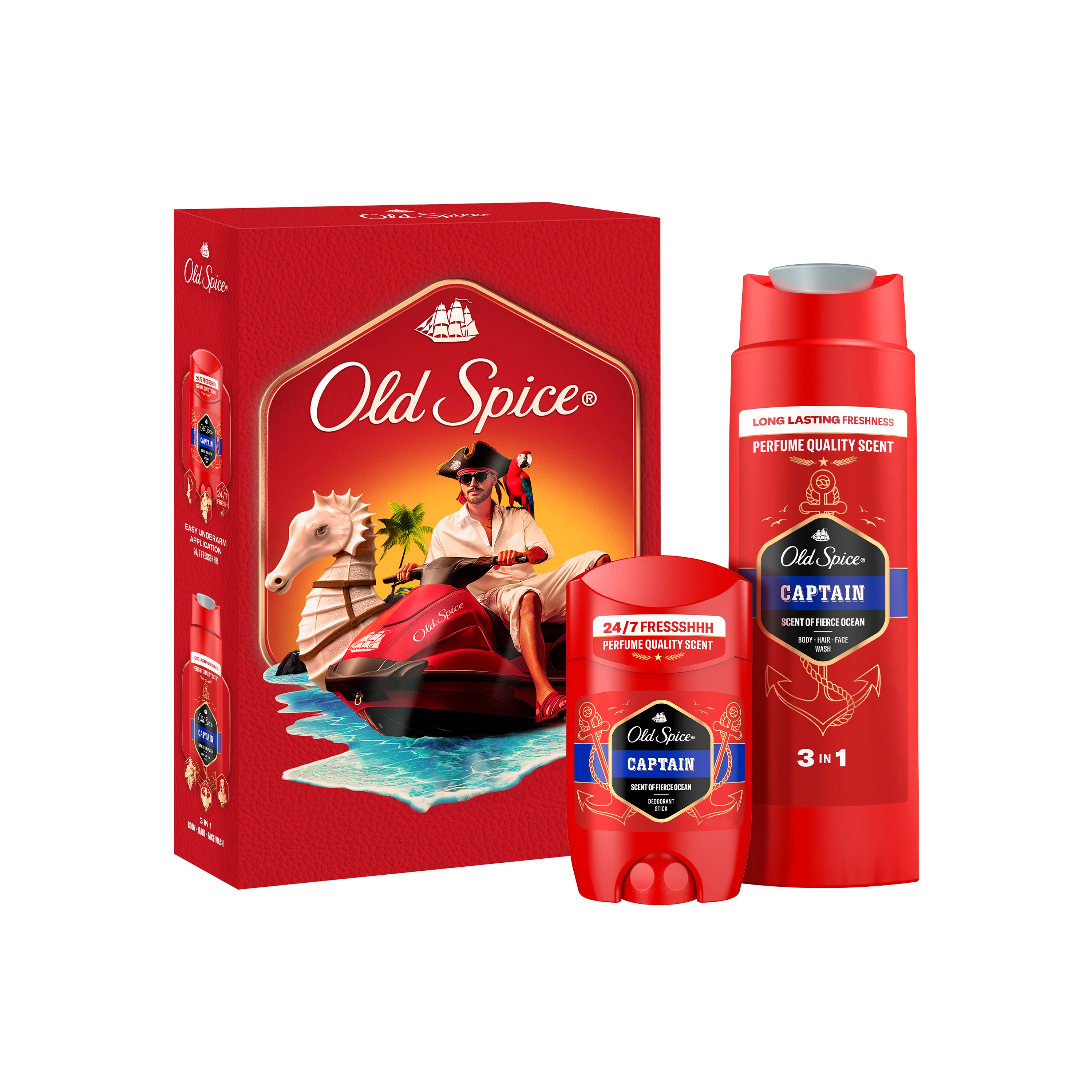 Xmass set Old Spice Captain s tuhým dezodorantom 50ml a sprchovým gélom 250ml 1 set