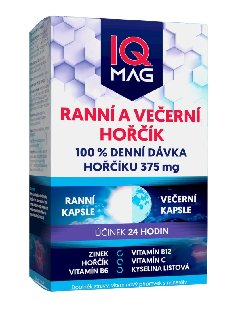 IQ MAG horčík ráno a večer 1×60 cps, výživový doplnok
