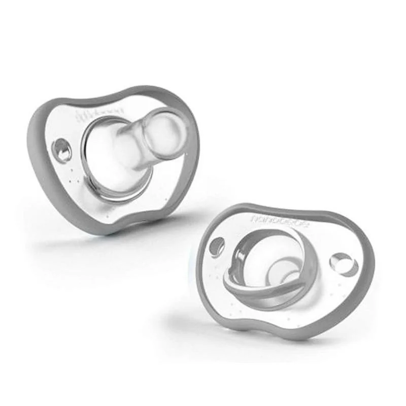 Nanobébé Flexy Silikónový upokojujúci cumlík, 3m+, šedý, 2ks