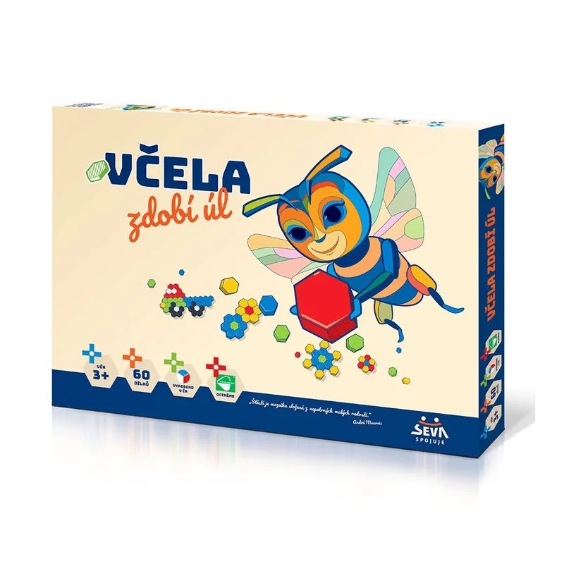 SEVA Včela zdobia úľ 60ks mozaika v krabici 43x32x3,5cm