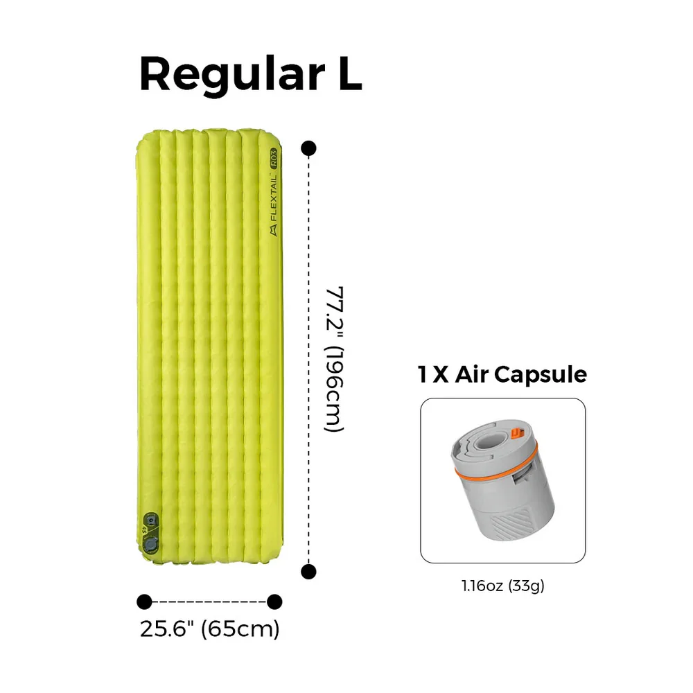 TINY Sleeping Pad R03 AVS Regular Ultraľahká karimatka s batériovou pumpou