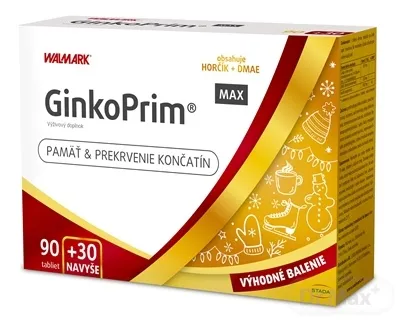 W line GinkoPrim MAX 90 + 30tbl. navyše 1x1 set, výživový balíček na pamäť a prekrvenie končatín