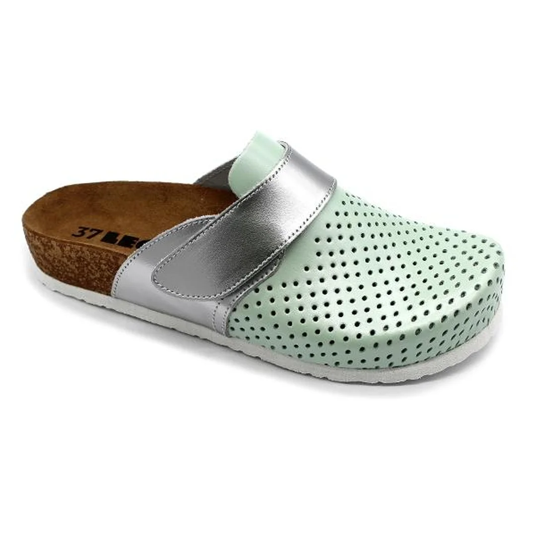 4251 Dámska zdravotná korková obuv uzavretá zelená 37 - 24cm, zelená, 2,0 cm