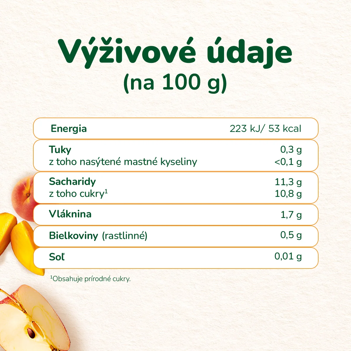 Sunar BIO ovocná kapsička Jablko, mango, broskyňa, 6m+ 100 g