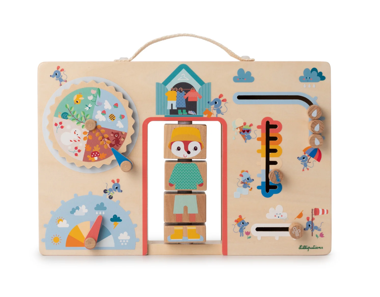 Lilliputiens - Activity Board - obliekame sa podľa počasia - líška Alice