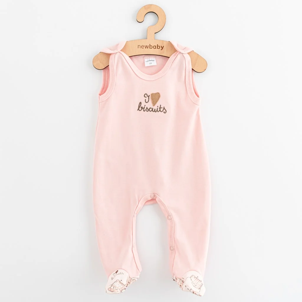 Dojčenské bavlnené dupačky New Baby Biscuits ružová 80 (9-12m),