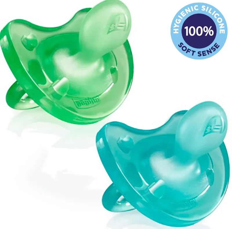 CHICCO Cumlík celosilikónový Physio Soft 1×2 ks, pre chlapca, 16-36m