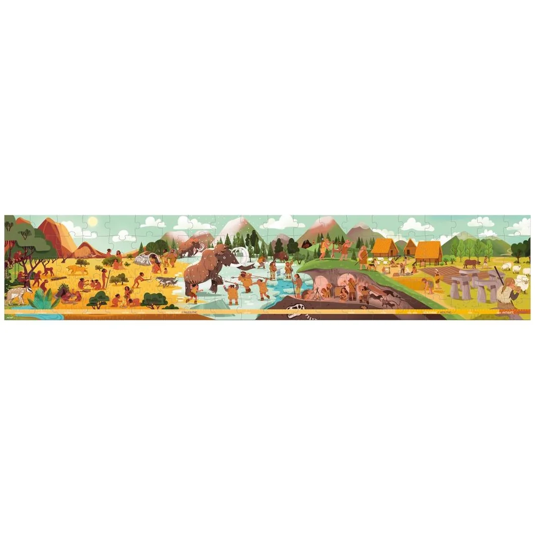 Janod Panoramatické Prehistorické puzzle v kufríku 100 ks