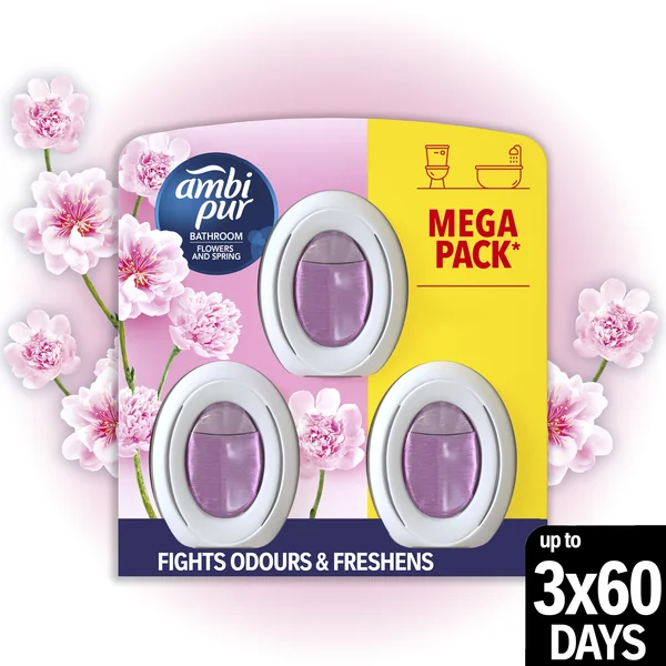 Ambi Pur Bathroom Flowers and Spring osviežovač vzduchu 3×8ml