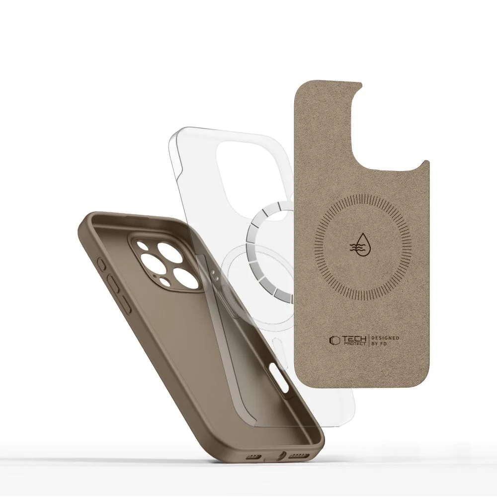 Tech-Protect Liquid Silicone MagSafe kryt na iPhone 16 Pro, hnedý