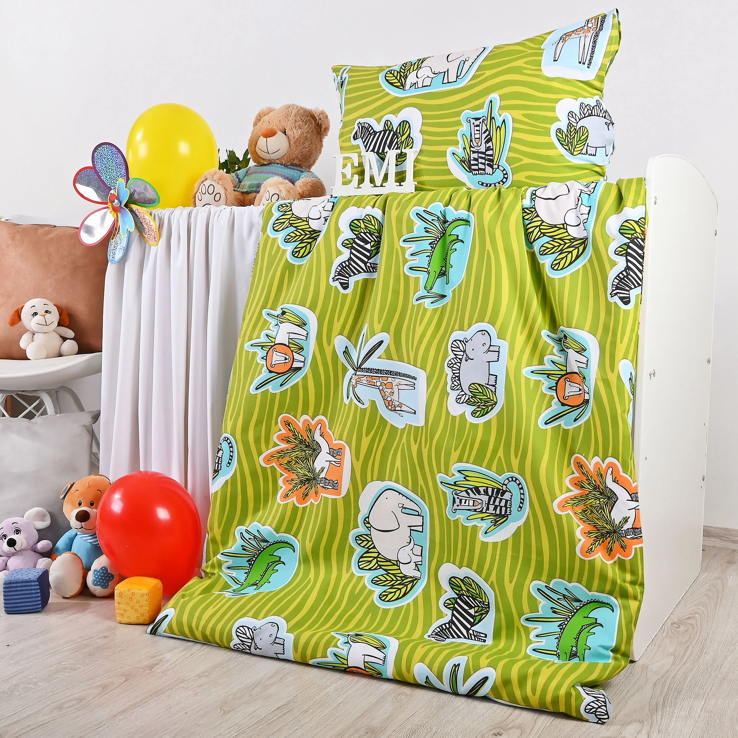 EMI Obliečky detské Jungle zelené 90x130 cm, 45x65 cm 1×1set, detské posteľné obliečky