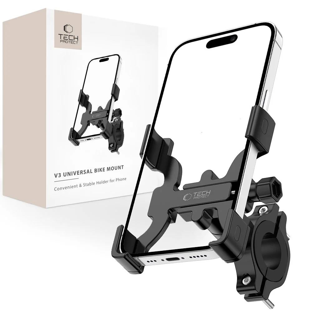 Tech-Protect V3 držiak na mobil na bicykel, čierny