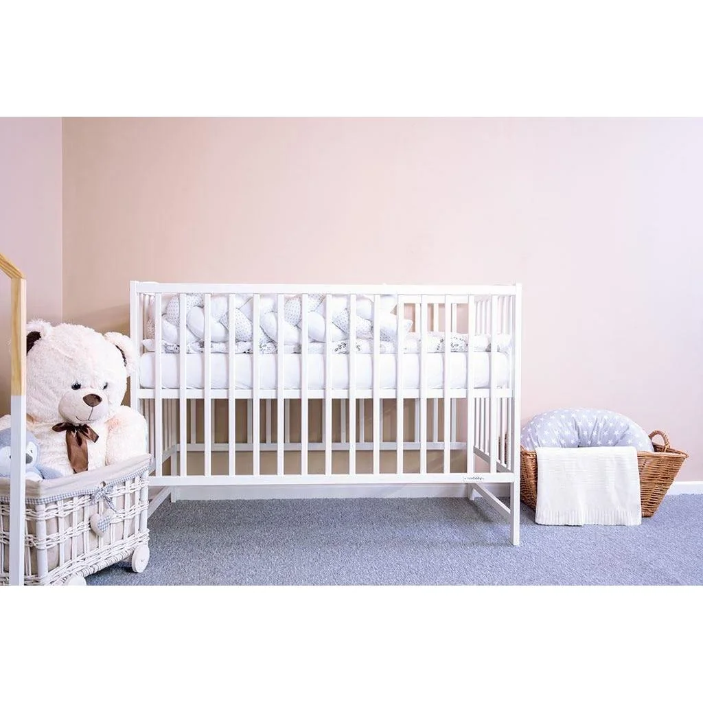 Detská postieľka New Baby LILLY so sťahovacou bočnicou biela ,
