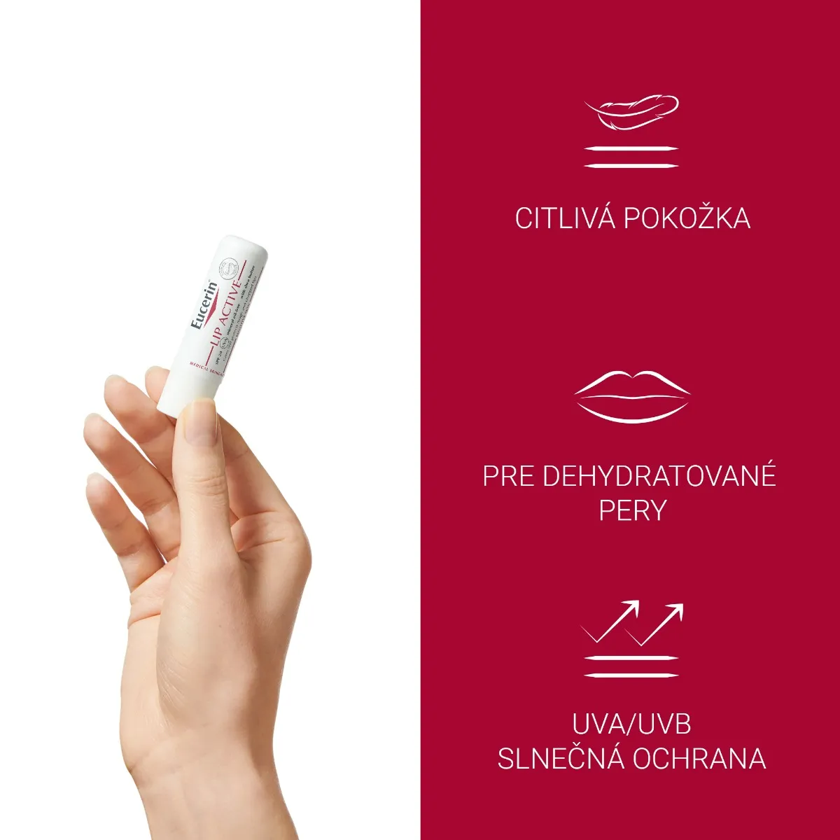 Eucerin LIP AKTIV tyčinka na pery 1×4,8 g, zvláčneňuje pery