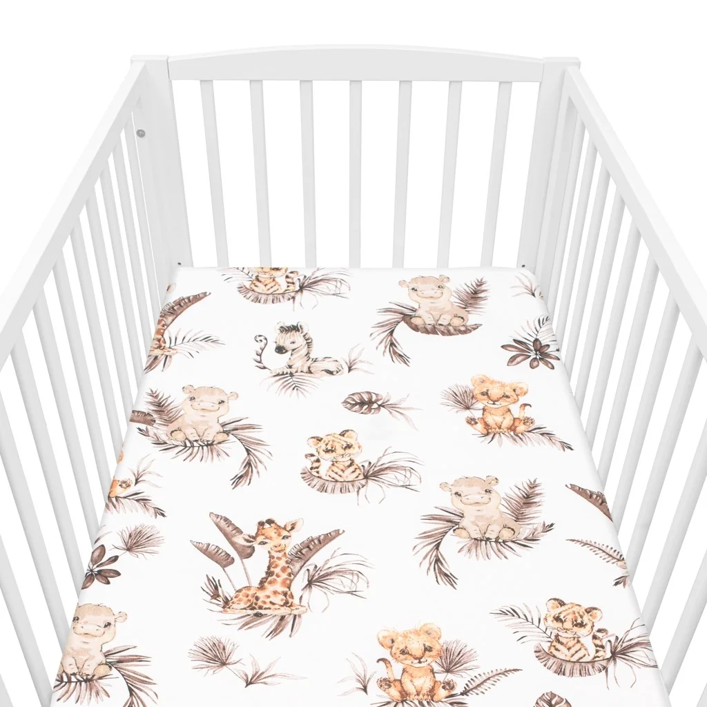 Bavlnené prestieradlo do postieľky New Baby Safari 120x60 cm ,