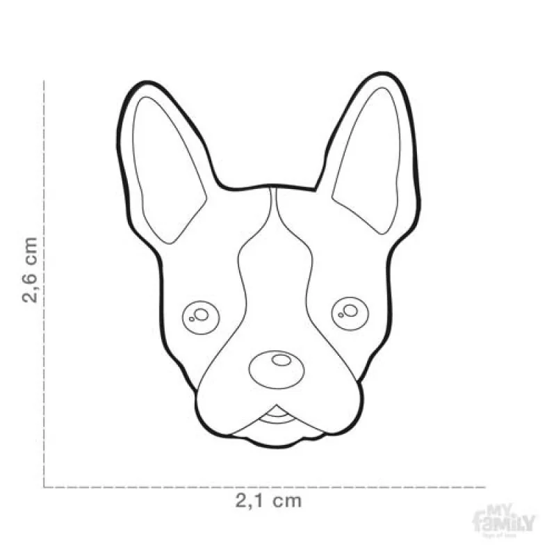 MF BOSTON TERRIER gravírovateľný prívesok 2,6x2,1cm
