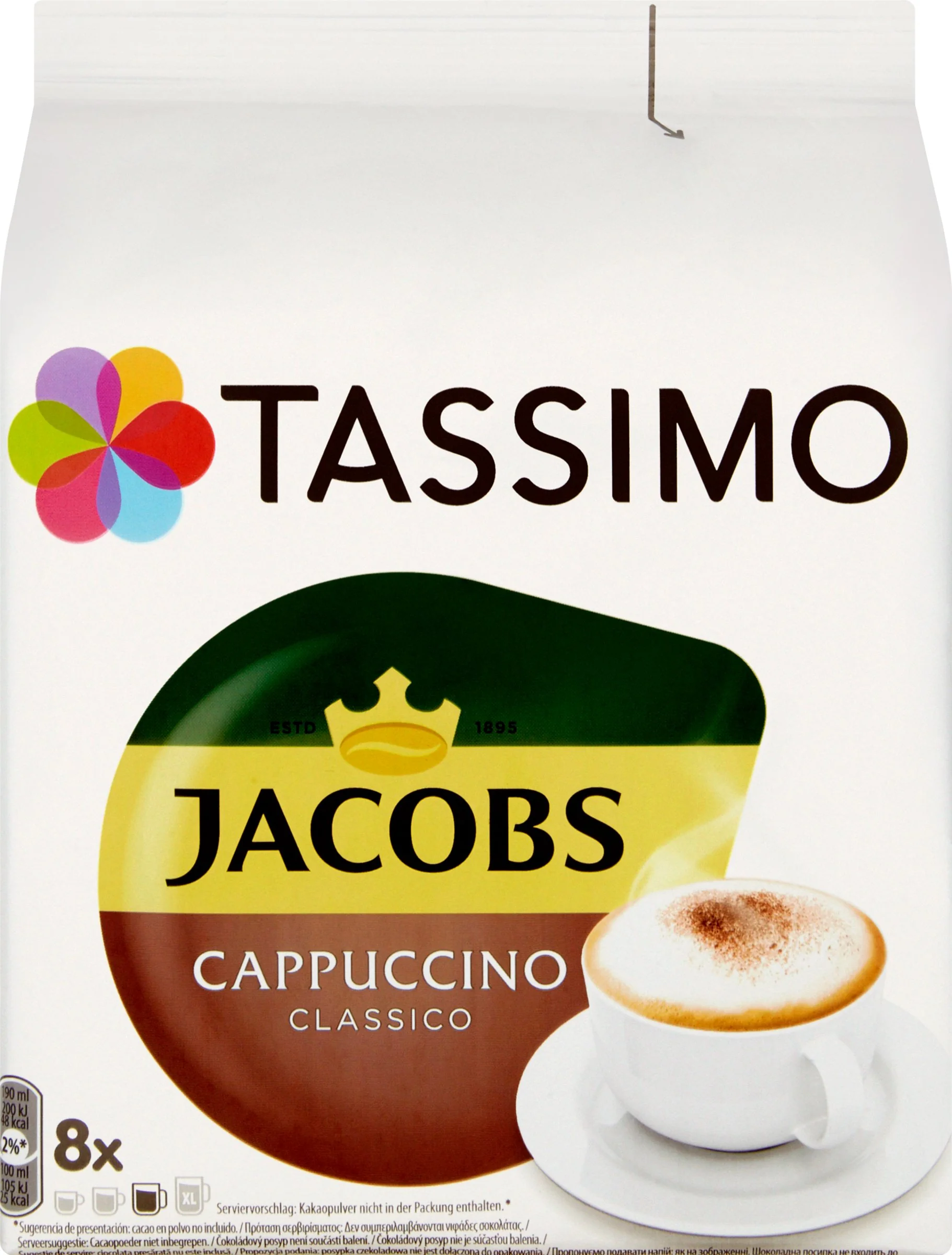 Tassimo Jacobs Cappuccino 1×8 ks, kávové kapsuly
