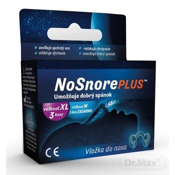 NoSnorePLUS silikónová vložka do nosa: veľkosť XL 3 ks + veľkosť M 1 ks ZADARMO, 1x1 set