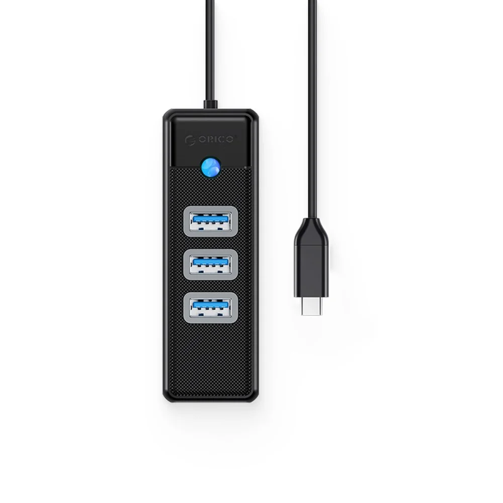 Orico PW3UR25-C3 HUB adaptér USB-C - 3x USB 3.0 / RJ45 2.5G 15cm, čierny