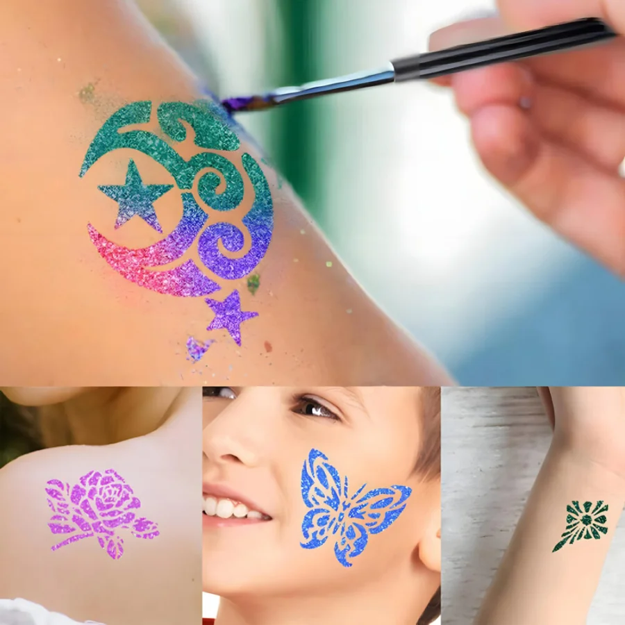 Kreatívna sada glitter tetovanie a styling na nechty