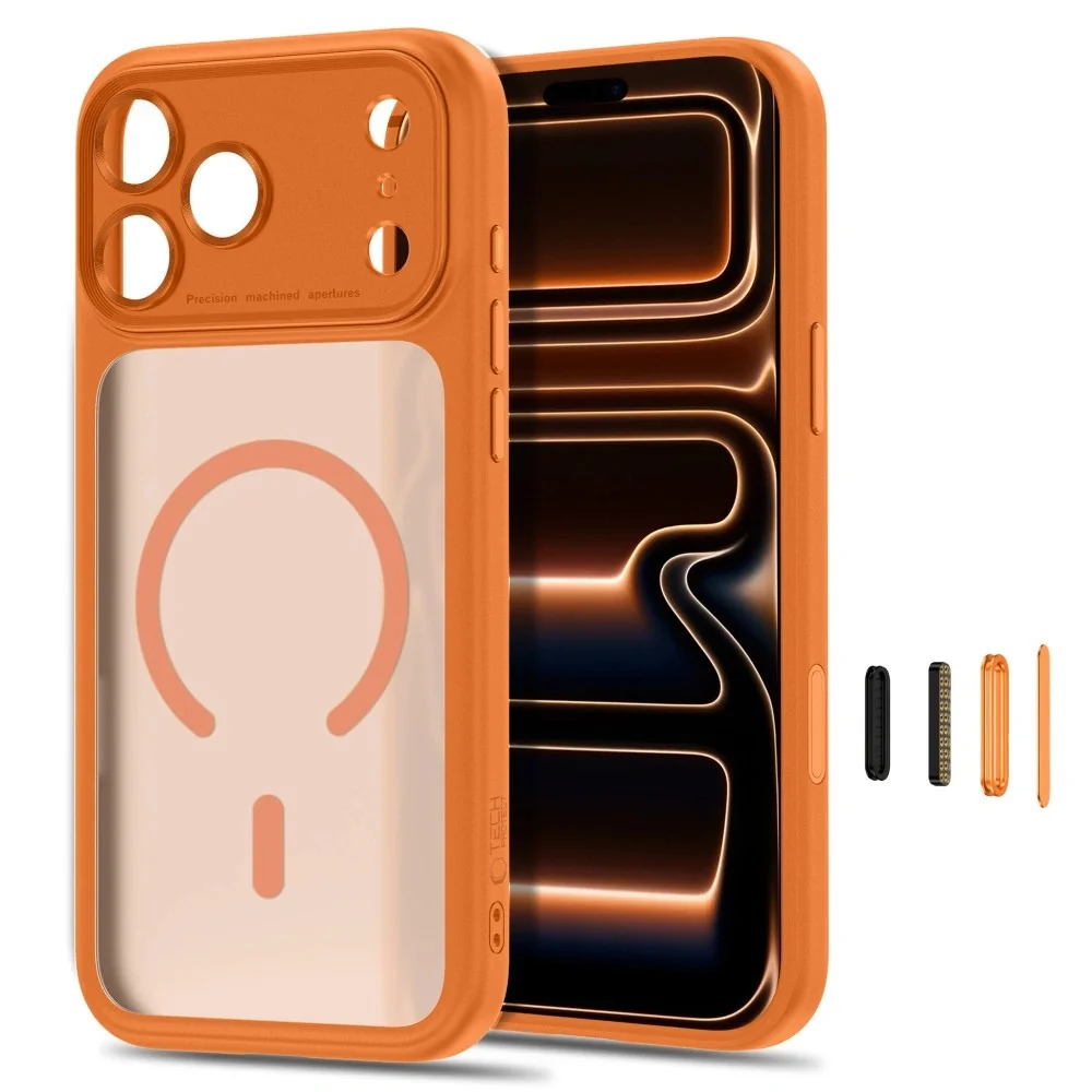 Tech-Protect MagPeak MagSafe CC kryt na iPhone 17 Pro / 18 Pro, oranžový