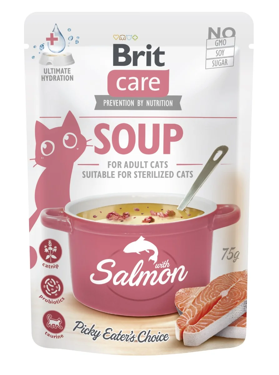 Brit Care Cat Soup s lososom 75 g