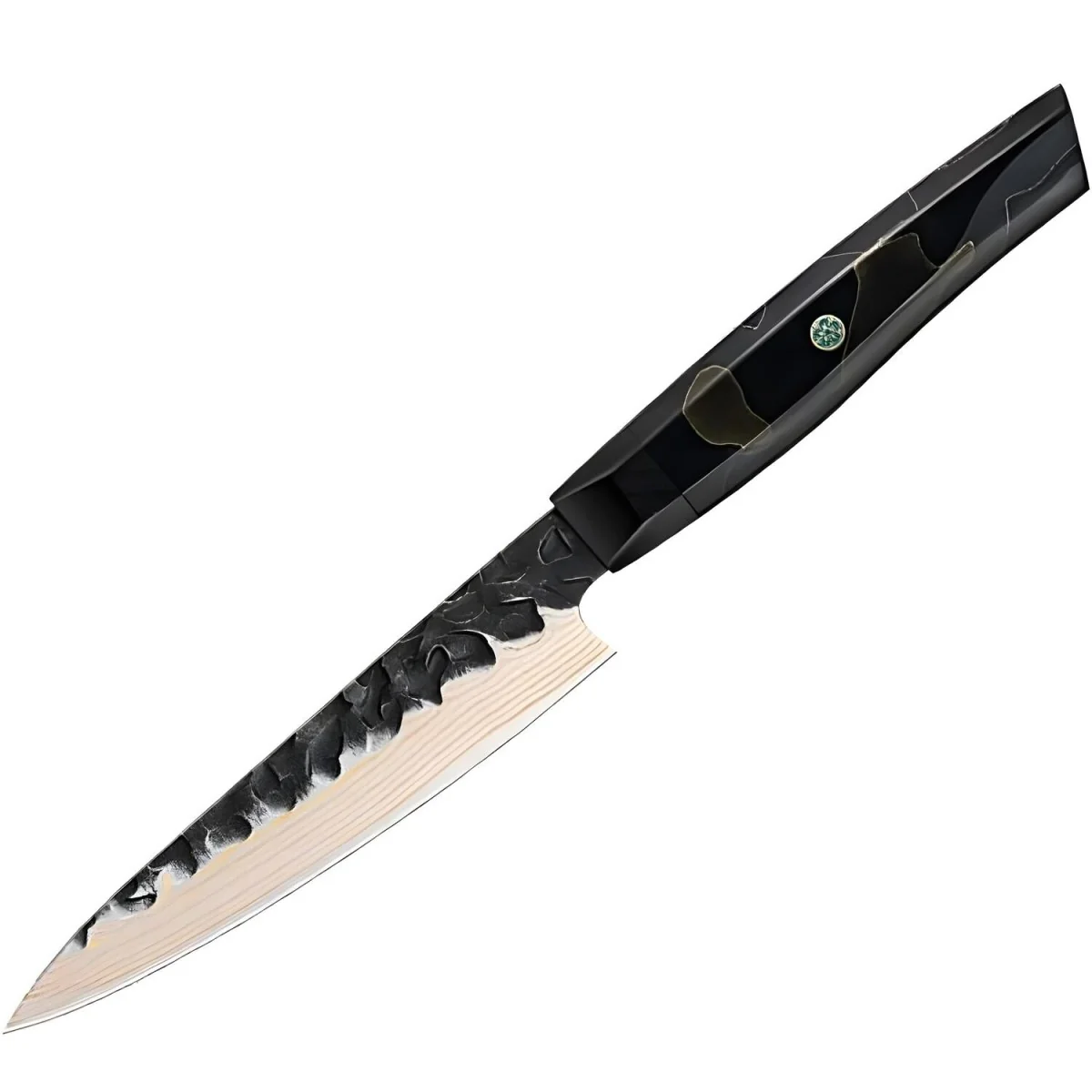 Damaškový kuchynský nôž - Utility/Čierna/Hnedá 26,4 cm, HRC60±2