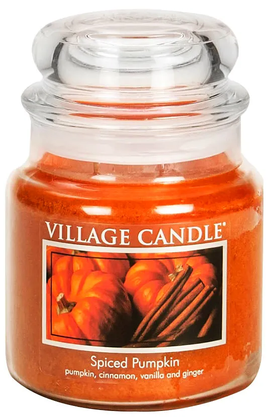 Village Candle Vonná sviečka v skle - Spiced Pumpkin - Tekvica a korenie, stredná