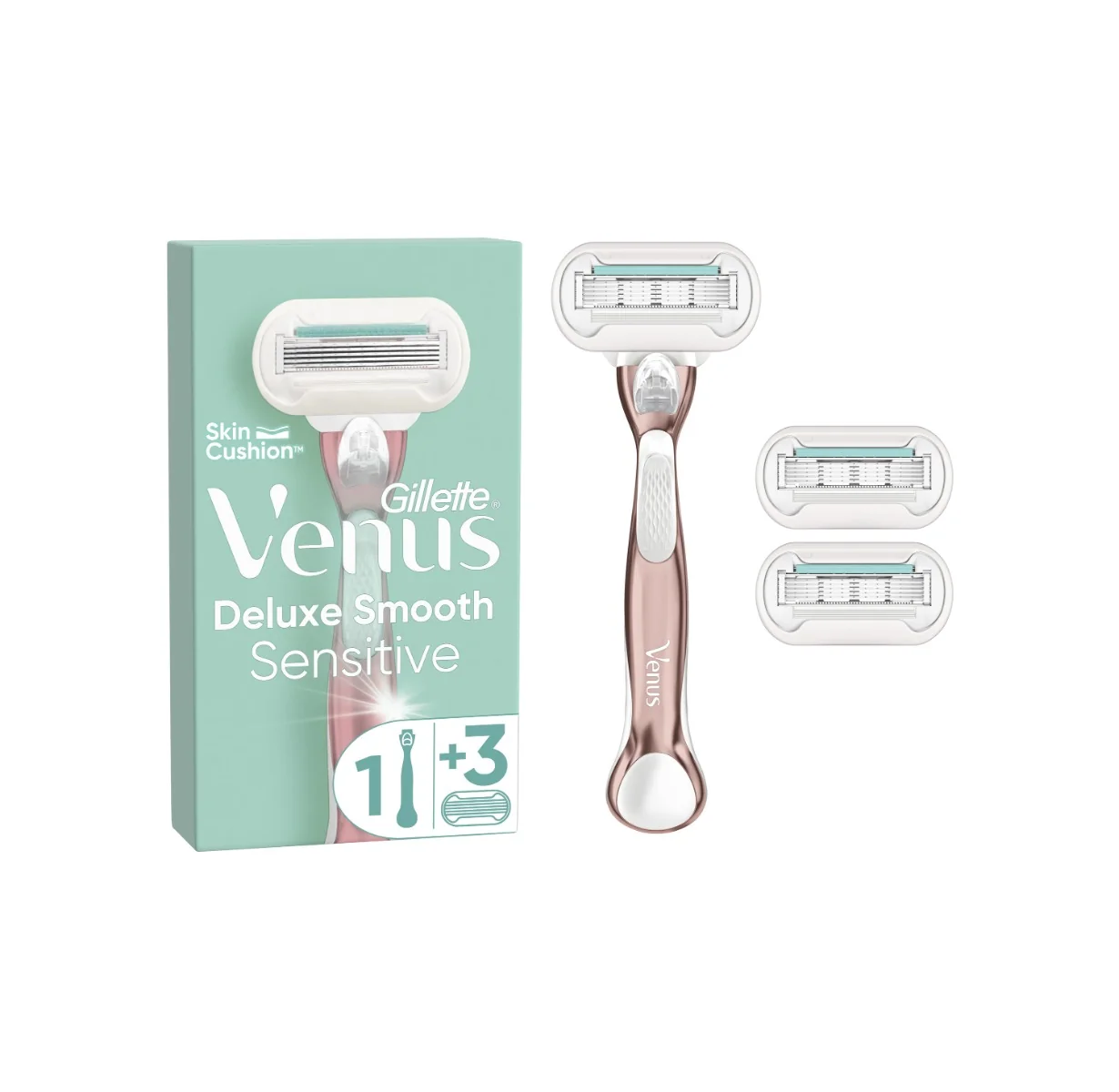 Gillette Venus Rosegold Delux Smooth Sensi Str+3nh 1×1 ks, holiace hlavice