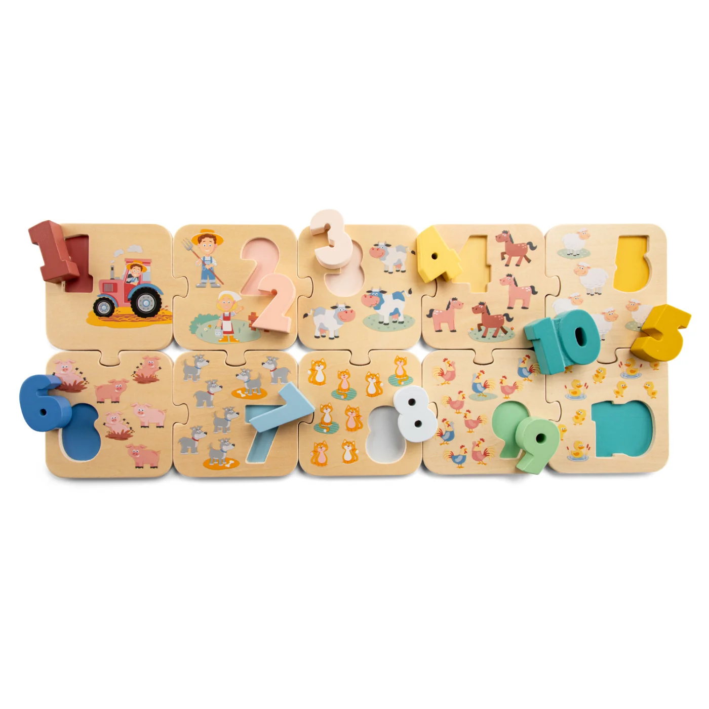 Puzzle - Učíme sa číslice - farma
