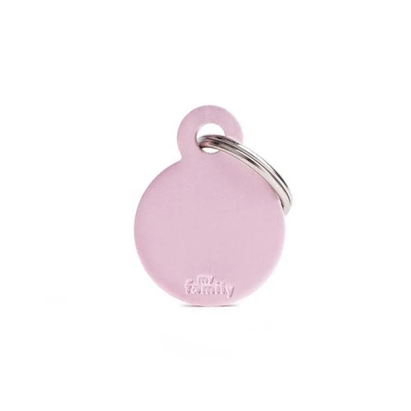 MF SMALL ROUND ALUMINUM PINK 2,85x2,15 cm gravírovateľný prívesok