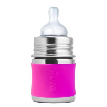 Pura nerezová dojčenská fľaša 150ml 1×1 ks, farba ružová