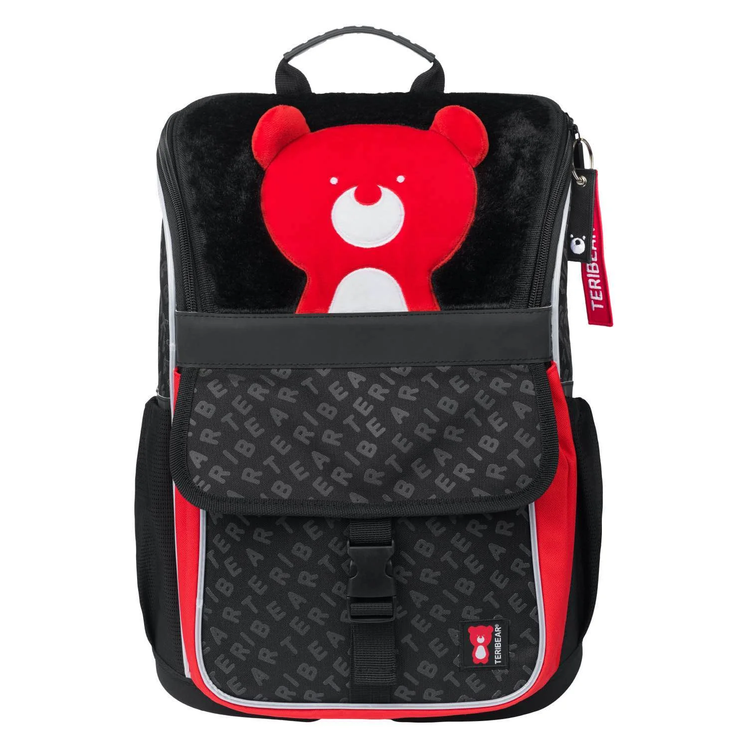 Baagl školská aktovka Zippy TERIBEAR čierno-červená Ergonomická, ľahká