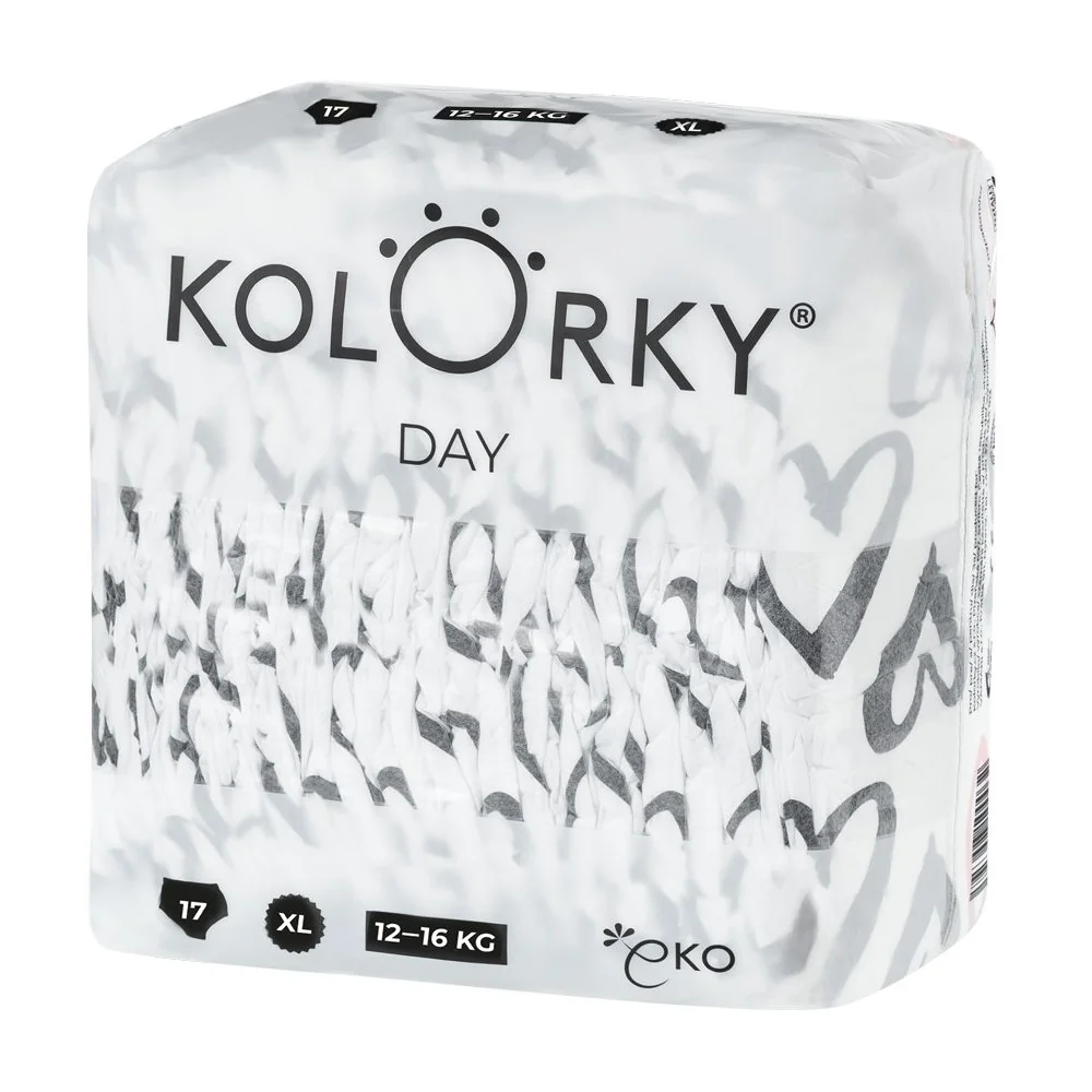 KOLORKY DAY - srdce - XL (12-16 kg) 1×17 ks, jednorázové ekoplienky