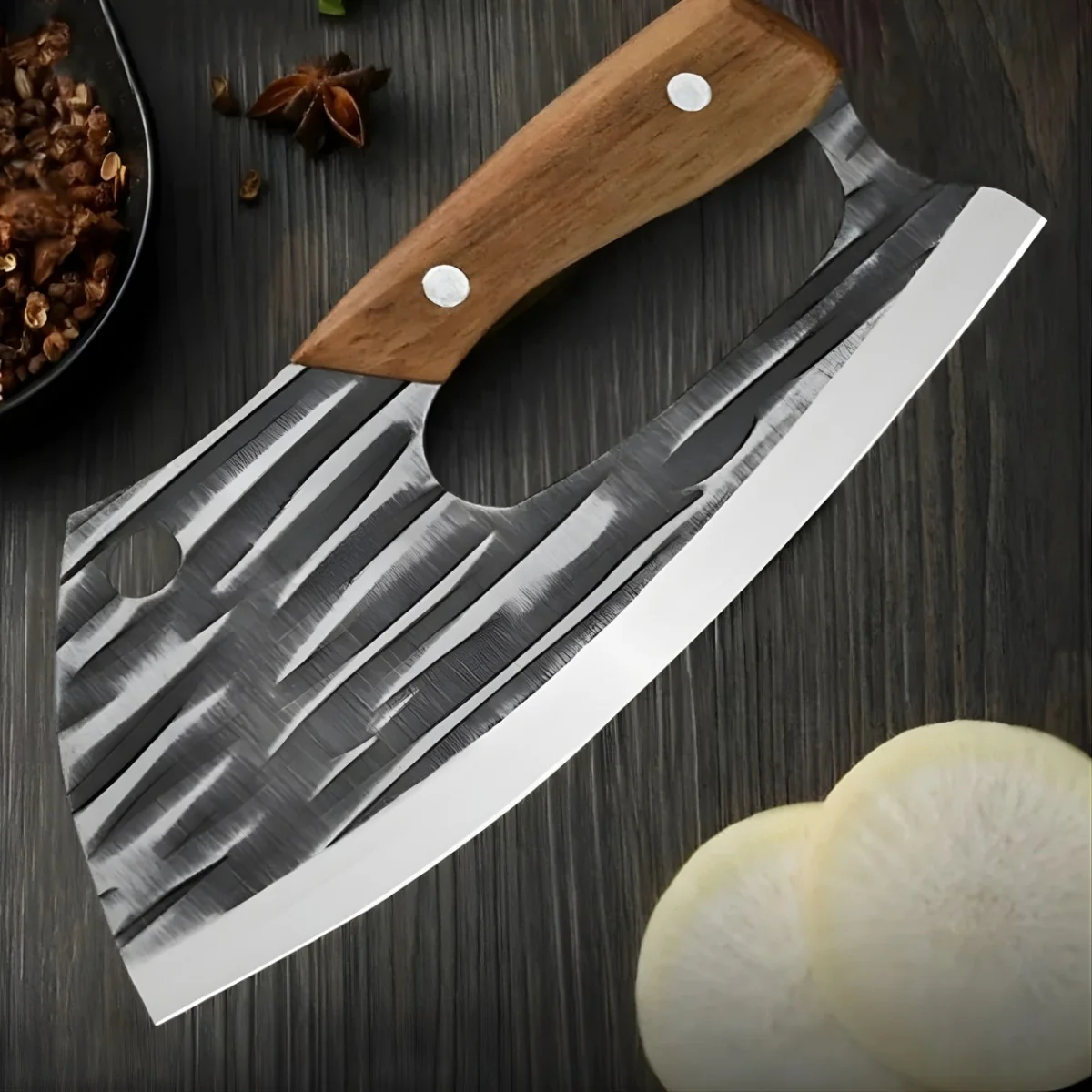 Kuchynský nôž sekáčik 21 cm s drevenou rukoväťou
