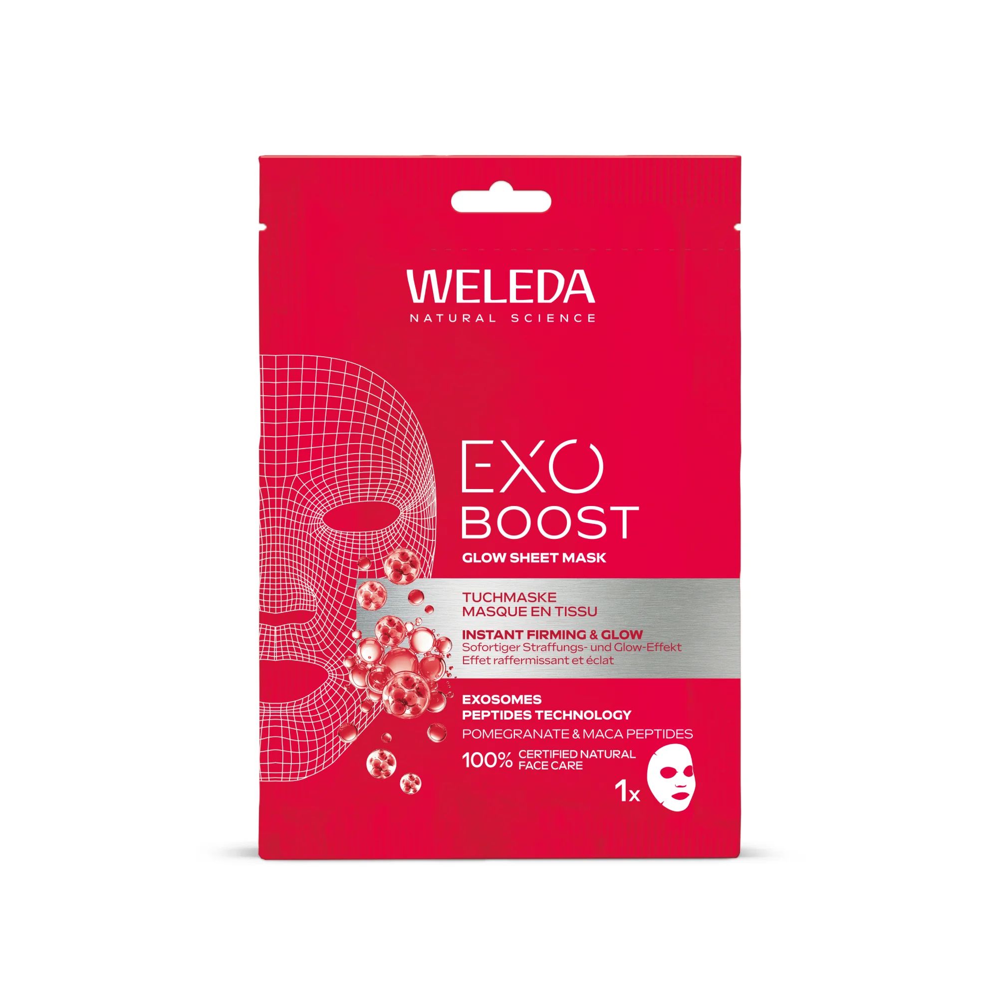 Exo Boost Spevňujúca maska Granátové jablko a Maca-peptidy 20 ml