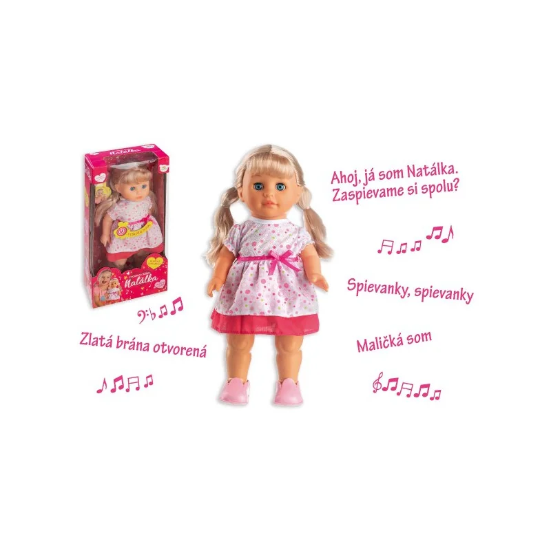 Teddies Panenka Natálka chodiaci a slovensky spievajúc plast 42cm na batérie so zvukom v krabici 21x44x11cm