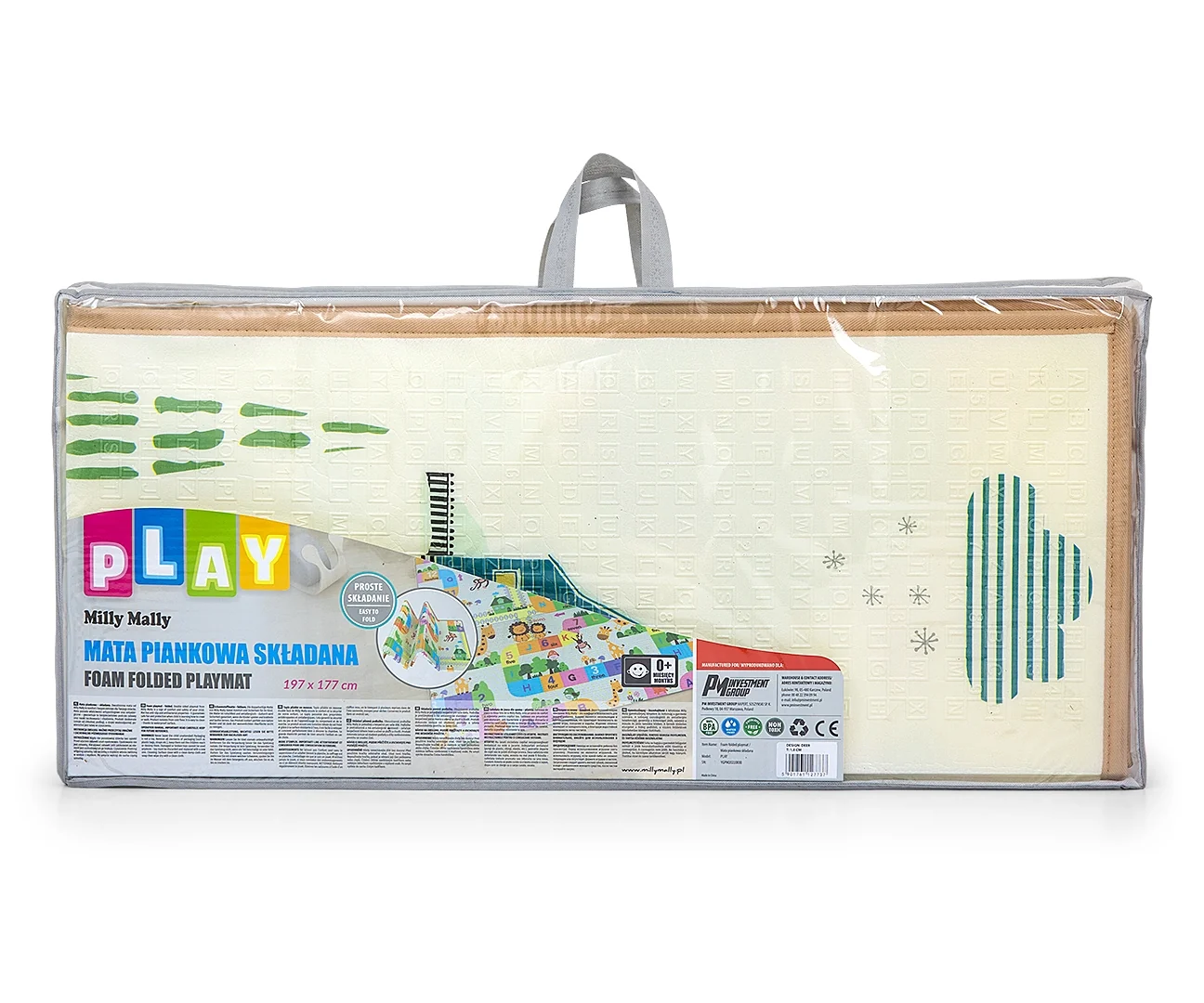 Obojstranná skladacia penová podložka pre deti 197 × 177 cm - Savana 