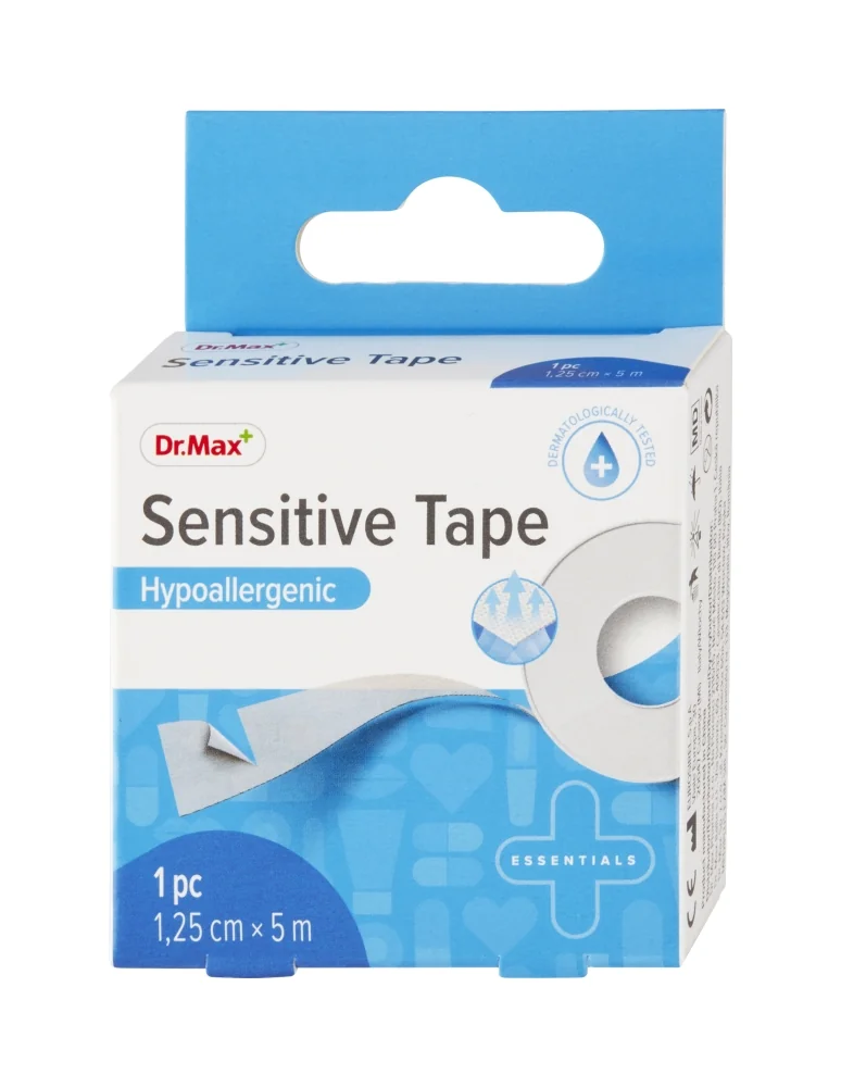 Dr. Max Sensitive Tape 1,25 cm x 5 m 1×1 ks, papierová páska na cievke, 1,25 cm x 5 m