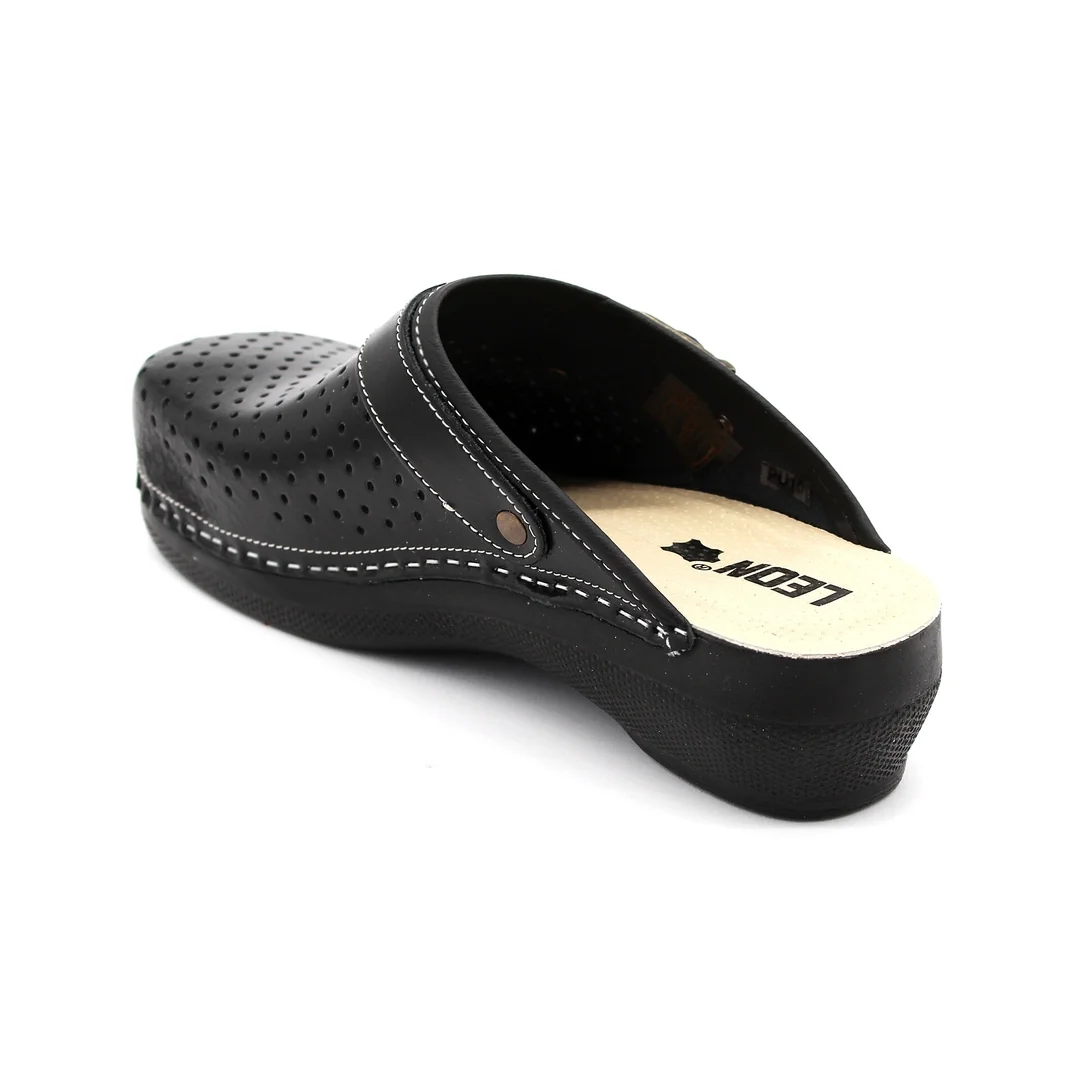 Leon PU101 Dámska zdravotná celokožená obuv uzavretá 37 - 24cm, čierna, 4,5 cm