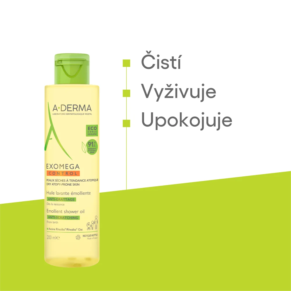 A-DERMA Exomega Control Zvláčňujúci umývací olej 1×500 ml, sprchovací olej